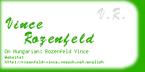 vince rozenfeld business card